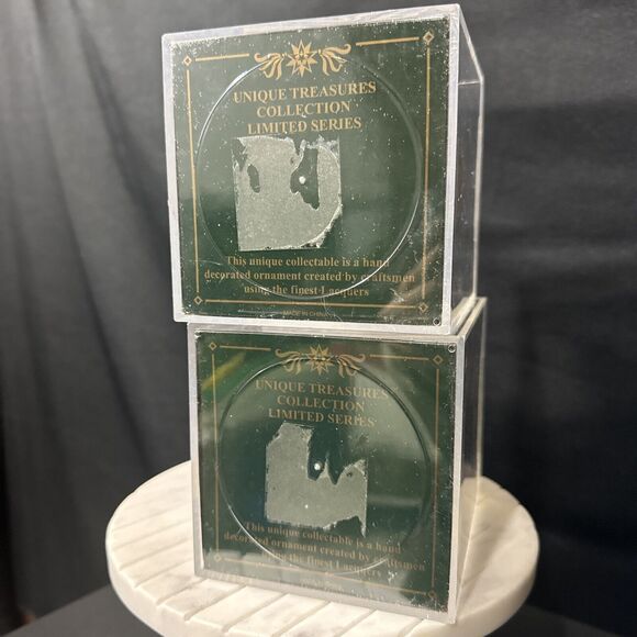 2 UNIQUE TREASURES COLLECTION LIMITED SERIES HAND CRAFTED ROUND GLASS ORNAMENT - Picture 8 of 9